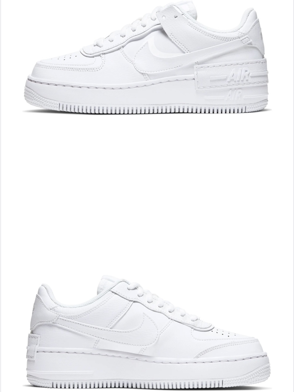 Nike Air Force 1 Shadow 'Triple White' NEW Women’s Size 10